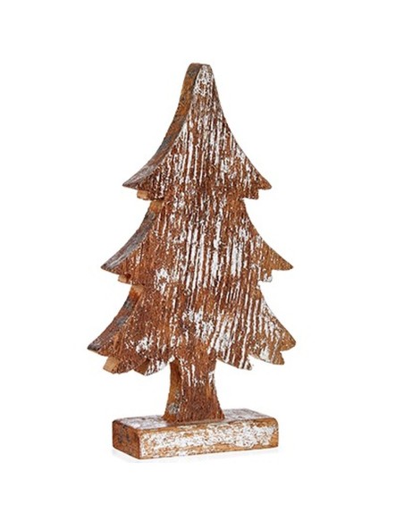Figurine Décorative Sapin de Noël Argenté Bois 5 x 31 x 15 cm (6 Unités)
