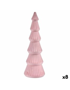 Sapin de Noël Velours Rose Bois 12 x 34,5 x 12 cm (8 Unités)