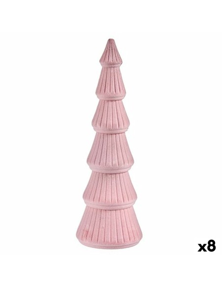Sapin de Noël Velours Rose Bois 12 x 34,5 x 12 cm (8 Unités)