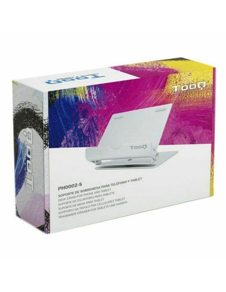 Support pour téléphone portable ou tablette TooQ PH0002-S 90º 360º Argenté