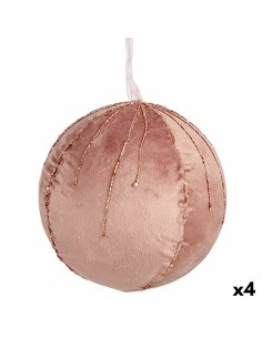 Lot de boules de Noël Krist+ 19A5453-PR Rose Polyester (4 Unités)