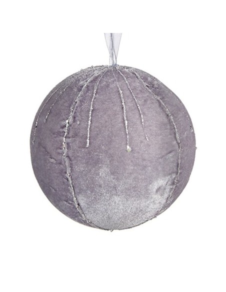 Lot de boules de Noël Polyester Argenté 12 x 12 x 12 cm (4 Unités)