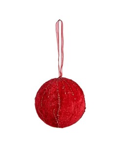 Lot de boules de Noël Krist+ 19A5458-1 Rouge Polyester (6 Unités) 2