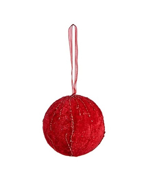 Lot de boules de Noël Krist+ 19A5458-1 Rouge Polyester (6 Unités)