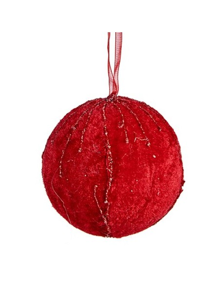 Lot de boules de Noël Krist+ 19A5458-1 Rouge Polyester (6 Unités)