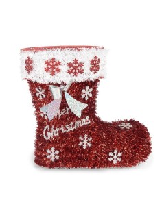 Figurine Décorative Botte guirlande Blanc Rouge polypropylène PET 26 x 27 x 14 cm (8 Unités) 2