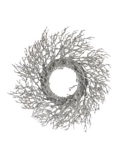 Couronne de Noël Branche Argenté Plastique 50 x 10 x 50 cm (2 Unités) 2