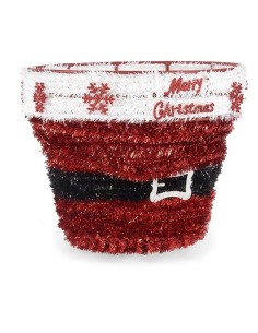 Figurine Décorative Panier guirlande Blanc Rouge polypropylène PET 27 x 22 x 27 cm (8 Unités) 2