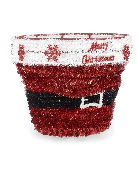 Figurine Décorative Panier guirlande Blanc Rouge polypropylène PET 27 x 22 x 27 cm (8 Unités)