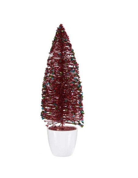 Figurine Décorative Sapin de Noël Rouge Plastique 10 x 33 x 10 cm (6 Unités)