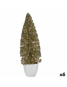 Figurine Décorative Sapin de Noël Bronze Doré Plastique 10 x 33 x 10 cm (6 Unités)