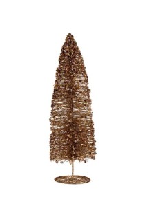 Figurine Décorative Sapin de Noël Paillettes Doré 10 x 41 x 10 cm (6 Unités) 2