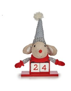 Figurine Décorative Krist+ FG18-0705C-R Rouge Gris Souris 20 x 11 x 20 cm Calendrier (8 Unités) 2