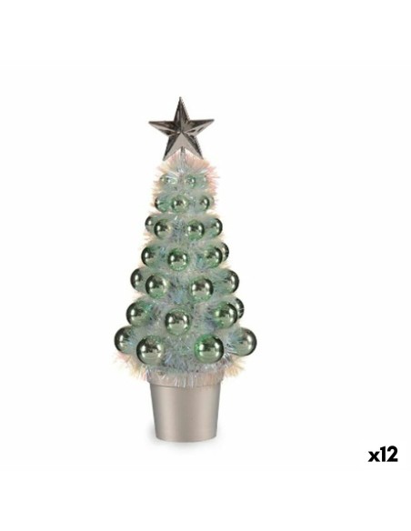 Figurine Décorative Sapin de Noël Vert polypropylène Plastique 12,2 x 30 x 12,2 cm (12 Unités)