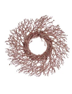 Couronne de Noël Branche Rose Plastique 50 x 10 x 50 cm (2 Unités) 2