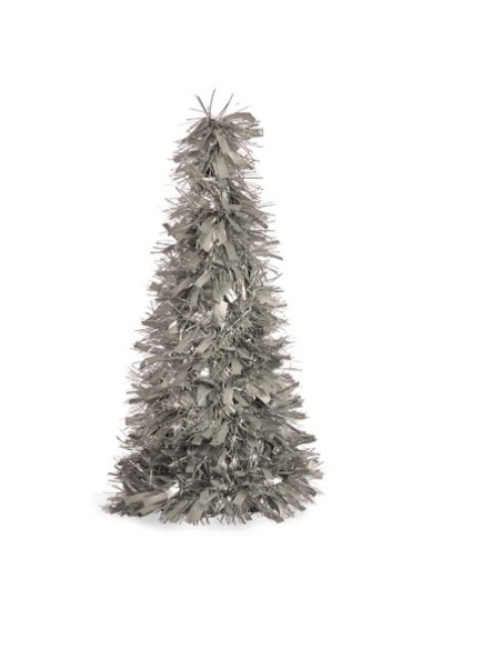 Figurine Décorative Sapin de Noël guirlande Argenté polypropylène PET 27 x 45,5 x 27 cm (12 Unités)