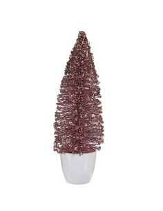 Figurine Décorative Sapin de Noël Rose Doré 10 x 33 x 10 cm (6 Unités) 2