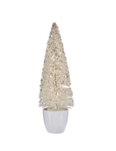 Figurine Décorative Sapin de Noël Blanc Plastique 10 x 33 x 10 cm (6 Unités) 2