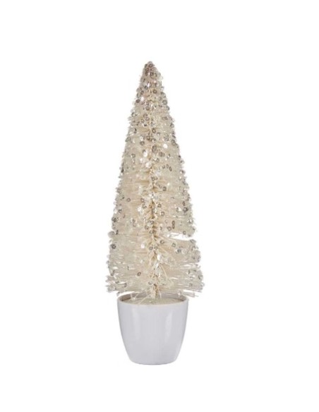 Figurine Décorative Sapin de Noël Blanc Plastique 10 x 33 x 10 cm (6 Unités)