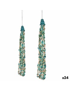 Décorations de Noël Pendentif Guirlandes Bleu (24 Unités)