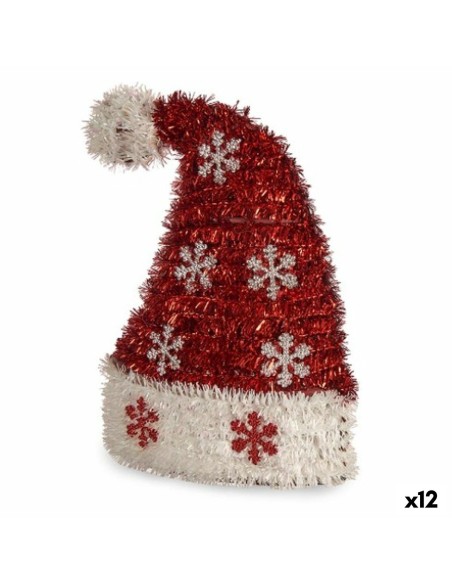 Figurine Décorative Bonnet de Père Noël guirlande Blanc Rouge polypropylène PET 17 x 23 x 9,5 cm (12 Unités)