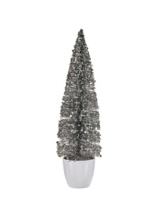 Figurine Décorative Sapin de Noël Argenté Plastique 10 x 38 x 10 cm (6 Unités) 2