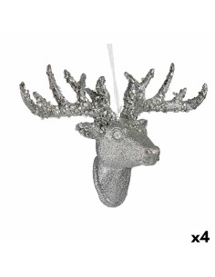 Décorations de Noël renne de noël Pendentif Argenté 32 cm (4 Unités)