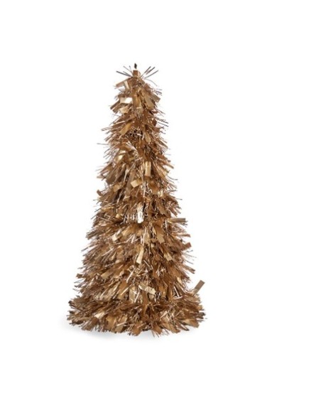 Figurine Décorative Sapin de Noël guirlande Doré polypropylène PET 27 x 45,5 x 27 cm (12 Unités)