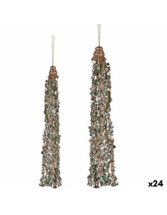 Décorations de Noël Pendentif Guirlandes Bleu champagne (24 Unités)