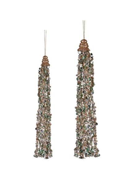 Décorations de Noël Pendentif Guirlandes Bleu champagne (24 Unités)