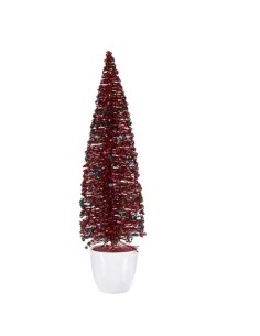 Figurine Décorative Sapin de Noël Bleu Fuchsia Plastique 10 x 38 x 10 cm (6 Unités) 2