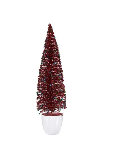 Figurine Décorative Sapin de Noël Bleu Fuchsia Plastique 10 x 38 x 10 cm (6 Unités)