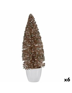 Figurine Décorative Sapin de Noël Menthe champagne Plastique 10 x 33 x 10 cm (6 Unités)