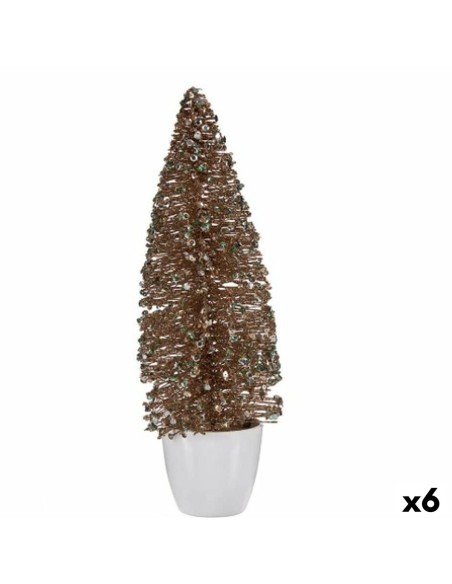Figurine Décorative Sapin de Noël Menthe champagne Plastique 10 x 33 x 10 cm (6 Unités)