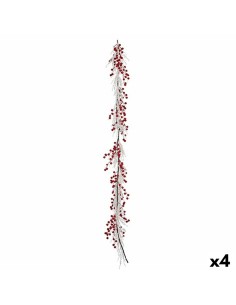 Guirlande de Noël Krist+ K1912687 Blanc Rouge Plastique 180 x 14 cm Branche (4 Unités)