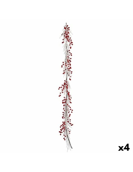 Guirlande de Noël Krist+ K1912687 Blanc Rouge Plastique 180 x 14 cm Branche (4 Unités)