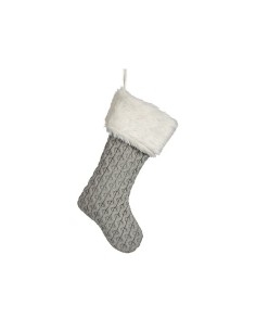 Décorations de Noël Chaussette de Noël Gris Tissu 28 x 4 x 46 cm (12 Unités) 2