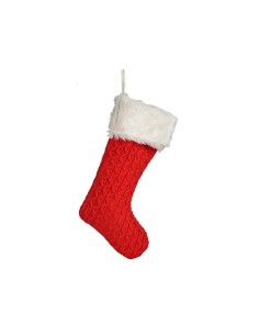 Décorations de Noël Chaussette de Noël Rouge Tissu 28 x 4 x 46 cm (12 Unités) 2