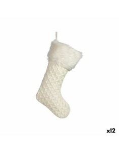 Décorations de Noël Chaussette de Noël Blanc 28 x 4 x 46 cm (12 Unités)