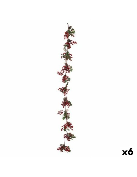 Guirlande de Noël Krist+ B9M-1007B Vert Plastique Fruits rouges 15 x 7,5 x 156 cm Branche (6 Unités)