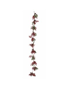 Guirlande de Noël Krist+ B9M-1007B Vert Plastique Fruits rouges 15 x 7,5 x 156 cm Branche (6 Unités) 2