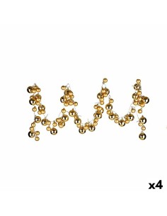 Guirlande de Noël Boules de Noël Lumière LED 2,36 m Doré PVC (4 Unités)