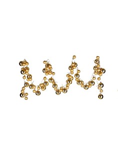 Guirlande de Noël Boules de Noël Lumière LED 2,36 m Doré PVC (4 Unités) 2