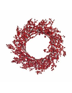 Couronne de Noël Rouge Plastique 48 x 10 x 48 cm (6 Unités) 2