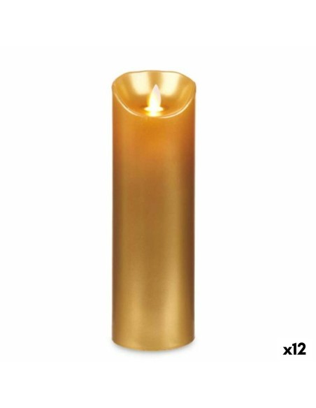 Bougie LED Acorde L-Y8025-YBH-O Doré 8 x 8 x 25 cm (12 Unités)