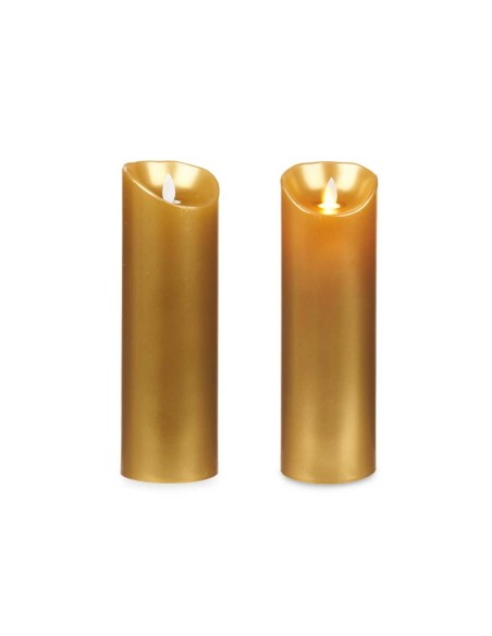 Bougie LED Acorde L-Y8025-YBH-O Doré 8 x 8 x 25 cm (12 Unités)