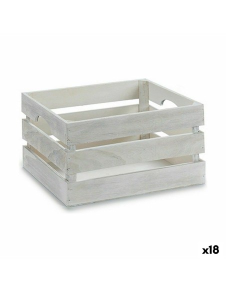 Boîte Décorative Blanc Bois 31 x 16 x 21 cm (18 Unités)