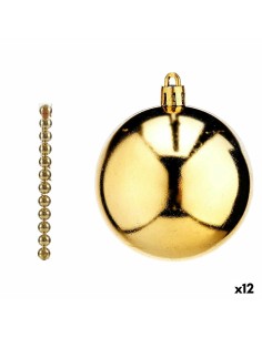 Lot de boules de Noël Doré PVC Ø 7 cm (12 Unités)