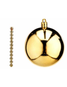 Lot de boules de Noël Doré PVC Ø 7 cm (12 Unités) 2