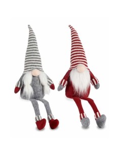 Figurine Décorative Gnome Rouge Gris 25 x 36 x 30 cm